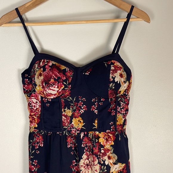 Band of Gypsies Blue Floral Jumpsuit Small - Picture 2 of 7